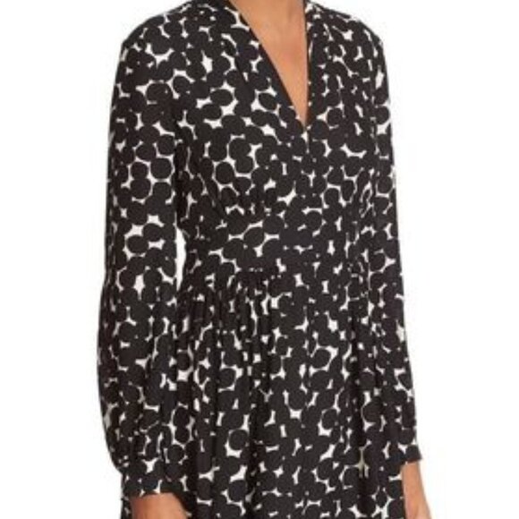 kate spade new york Flared V-Neck Long Sleeves Dress Size 10 - Picture 2 of 6